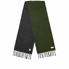Universal Works Men's Double Sided Scarf in Green/Charcoal
