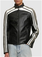 MOSCHINO - Logo Leather Biker Jacket