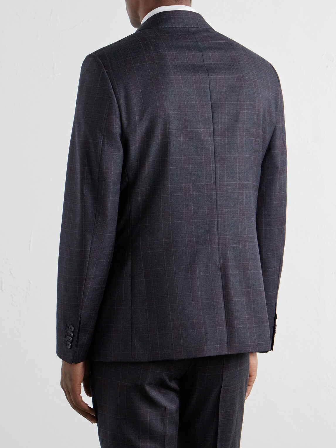 Mr P. - Checked Wool Suit Jacket - Gray