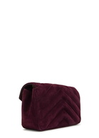 Saint Laurent Loulou Small Quilted Suede Shoulder bag - Burgundy - One Size