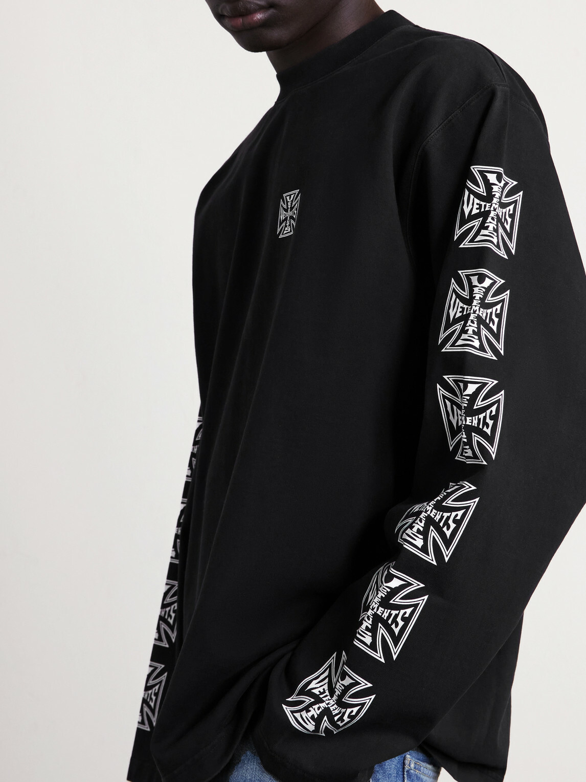 VETEMENTS - Logo-Print Cotton-Jersey T-Shirt - Black