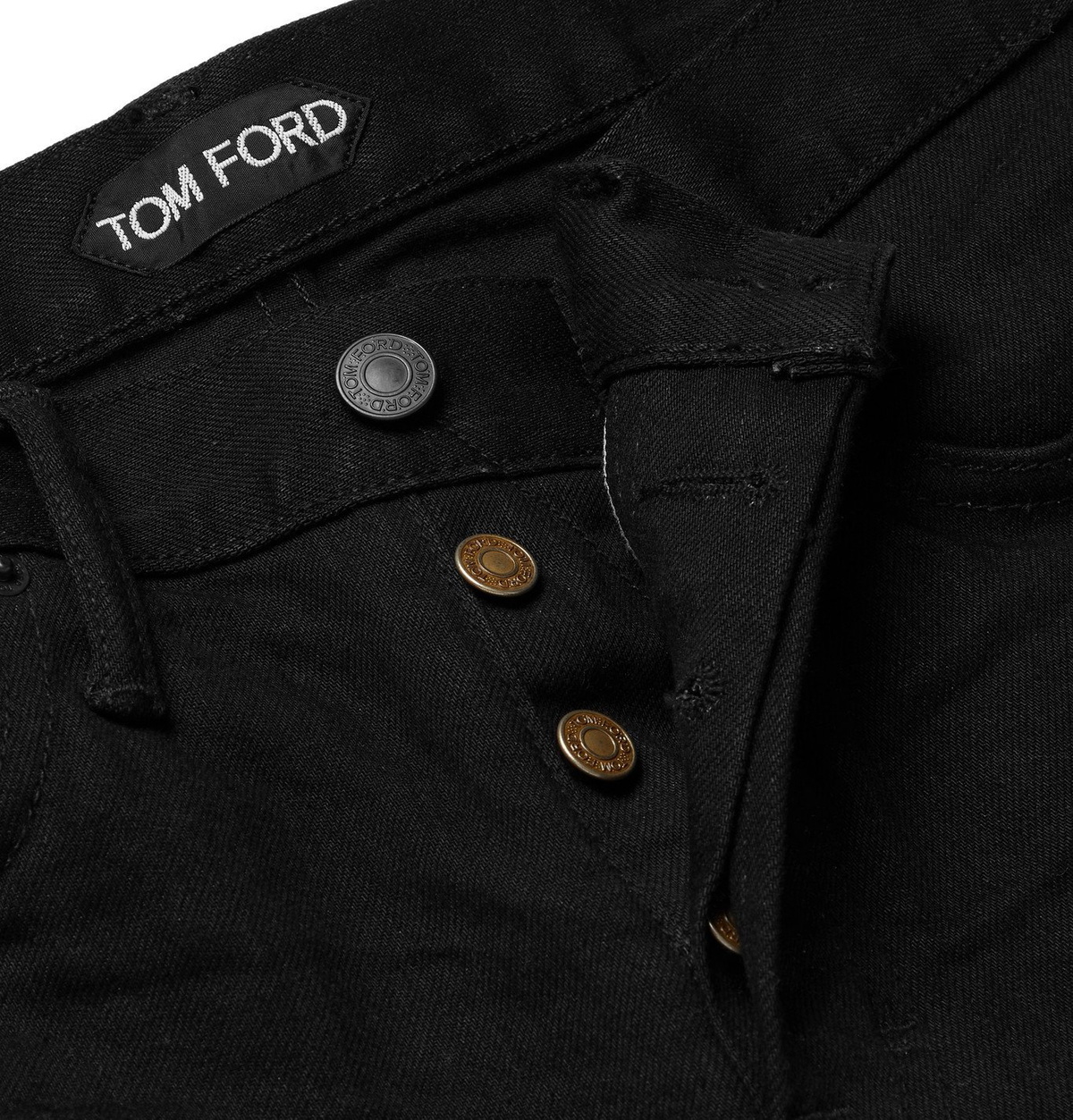 TOM FORD - Slim-Fit Selvedge Stretch-Denim Jeans - Black TOM FORD