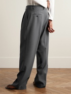 The Frankie Shop - Beo Straight-Leg Pleated Crepe Suit Trousers - Gray