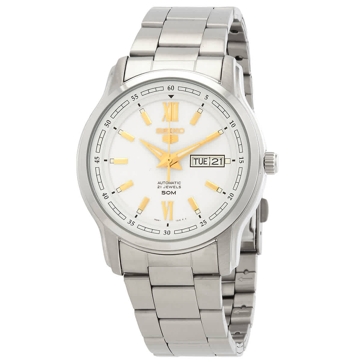 Seiko 5 Automatic White Dial Mens Watch SNKP15K1 Seiko