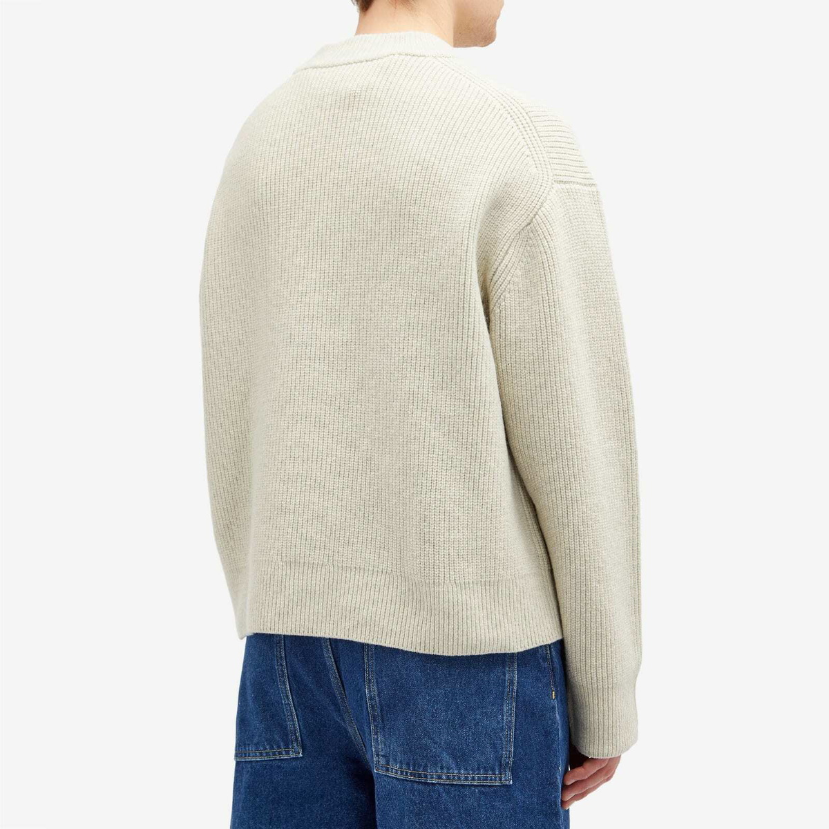 Studio Nicholson Men's Voe Rib Crew Knit in Natural Studio