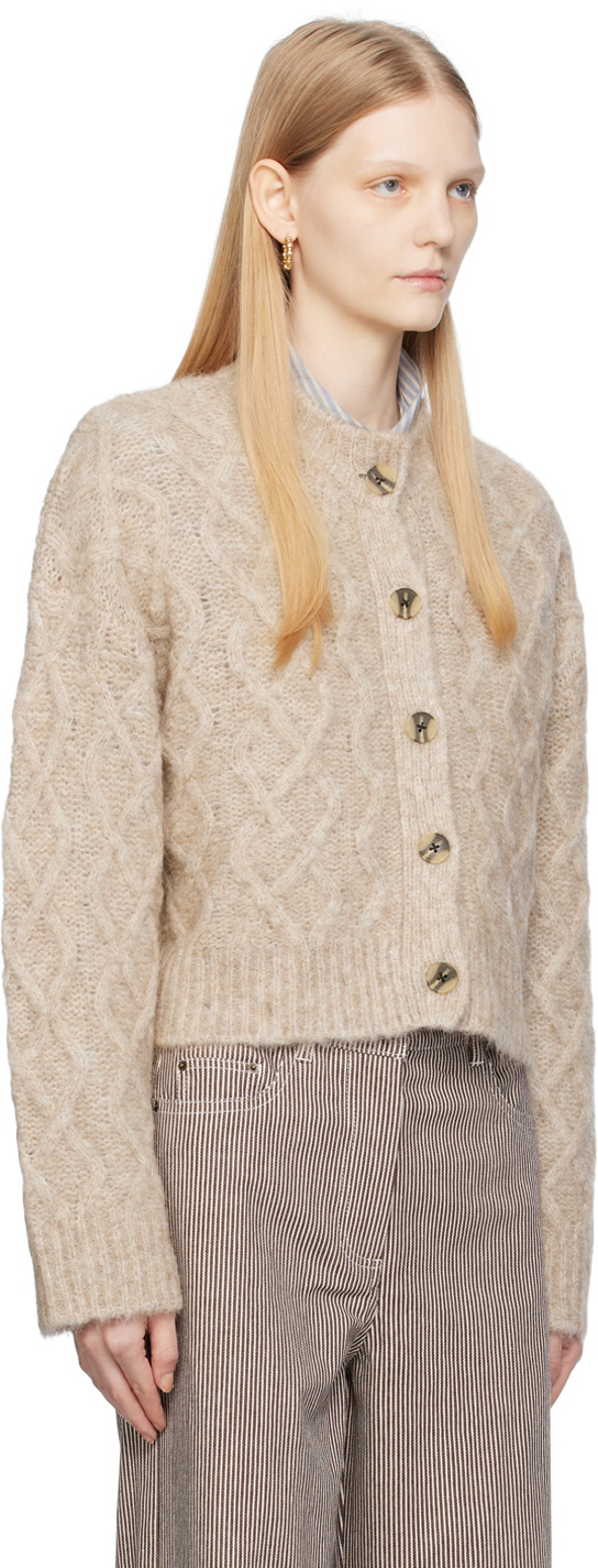 REMAIN Birger Christensen Beige Brushed Cardigan