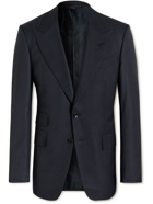 TOM FORD - Shelton Slim-Fit Prince of Wales Checked Wool and Silk-Blend Suit Jacket - Blue
