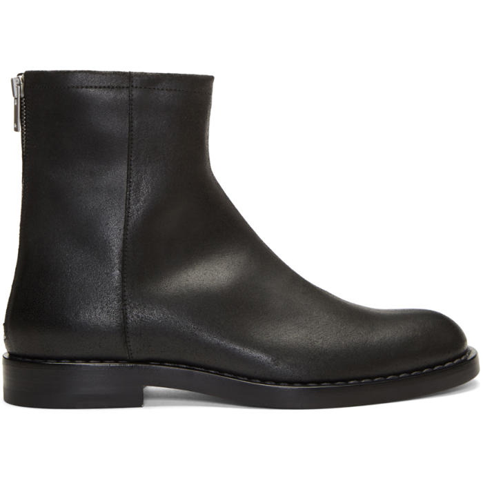 Photo: Maison Margiela Black Leather Zip Boots 