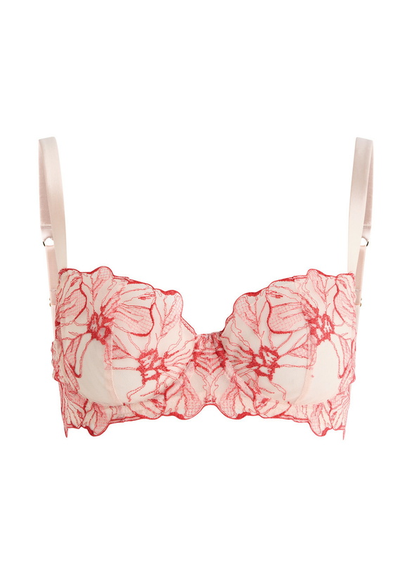 Photo: Fleur OF England Rosa Embroidered Tulle Underwired bra Pink
