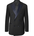 Thom Sweeney - Midnight-Blue Slim-Fit Satin-Trimmed Wool Tuxedo Jacket - Men - Navy