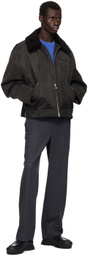 Solid Homme Black Peached Cotton & Down Jacket Set