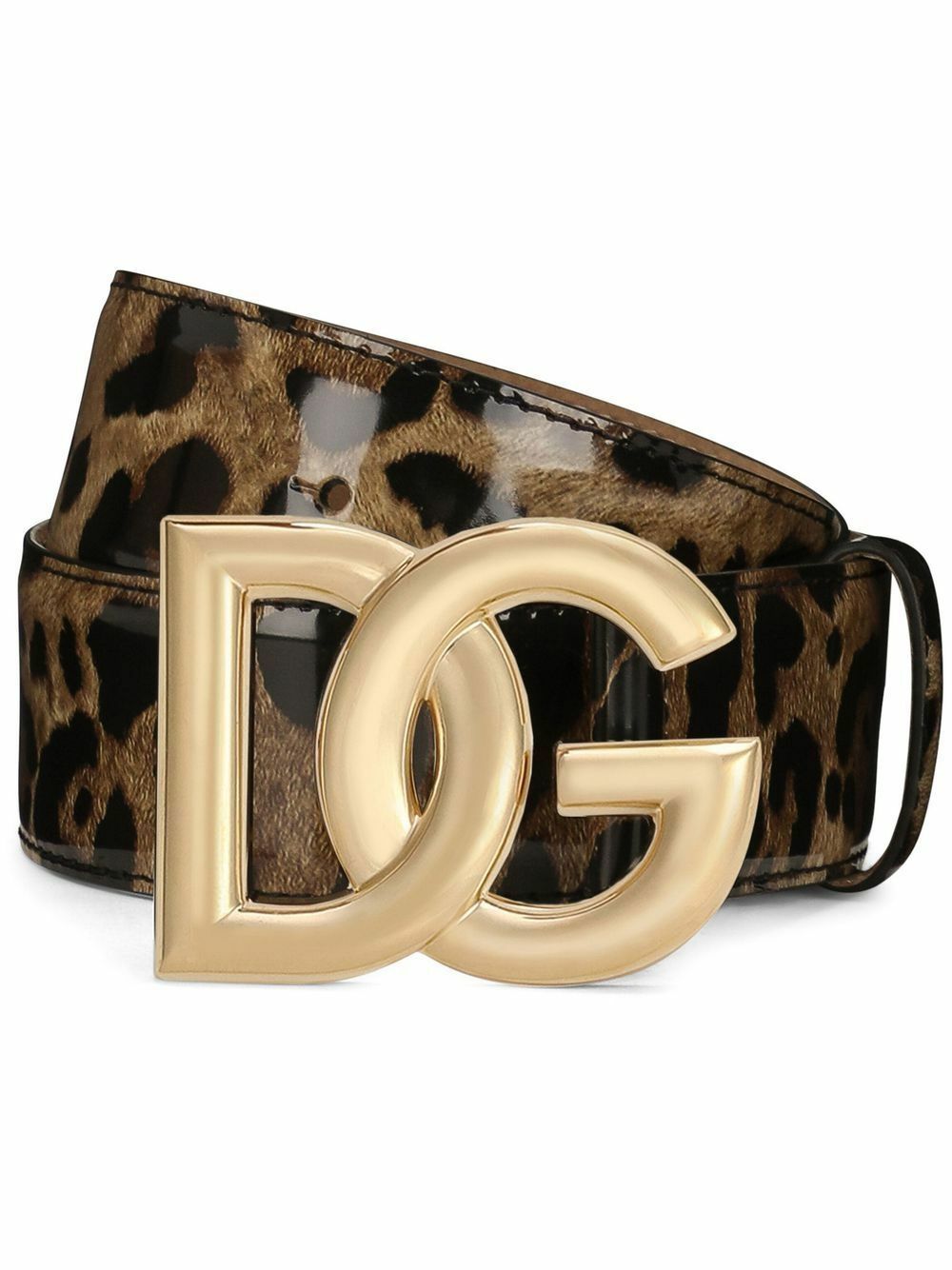 Dolce & Gabbana Brown Python Leather Gold Metal Buckle Belt