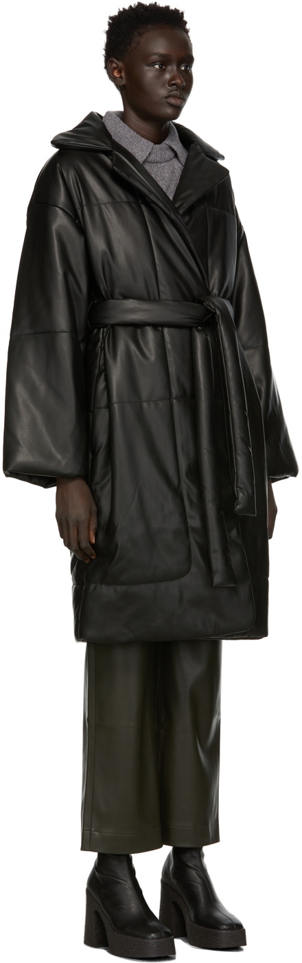 Proenza Schouler Black Faux Leather Padded Puffer Coat Proenza