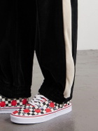 Valentino Garavani - Striped Cotton-Blend Velvet Sweatpants - Black