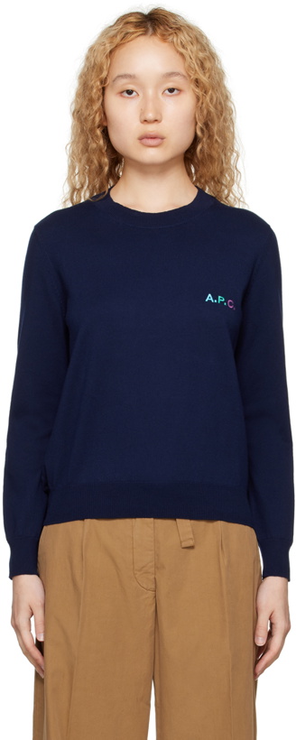 Photo: A.P.C. Navy Embroidered Sweater