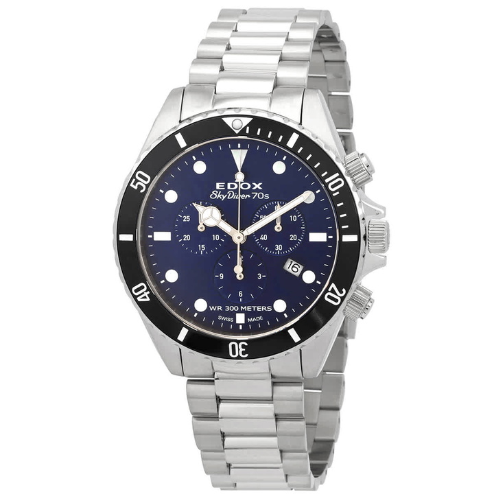 Photo: Edox SkyDiver Chronograph Quartz Blue Dial Mens Watch 10238 3NM BUI
