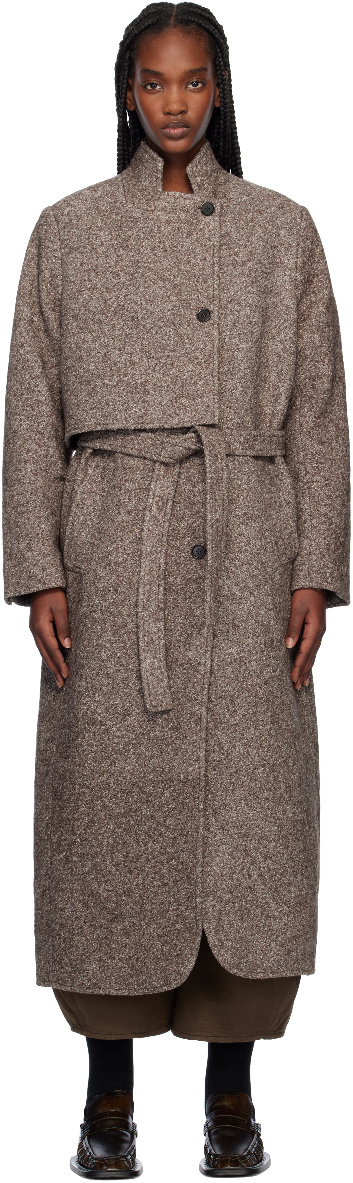 henrik vibskov コート Henrik Vibskov Taupe Evening Coat Henrik Vibskov
