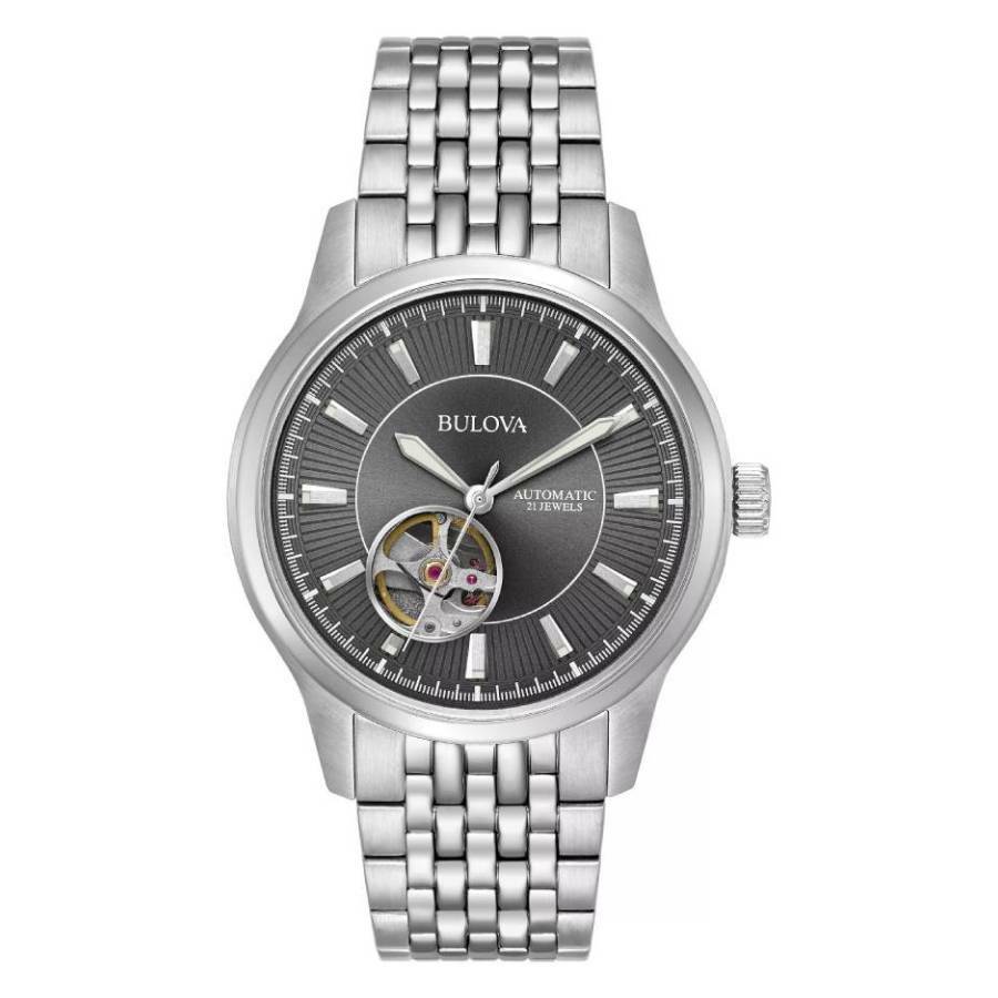 Bulova Automatic Gray Dial Mens Watch 96A190
