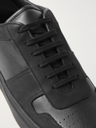Common Projects - BBall Saffiano Leather and Nubuck Sneakers - Black