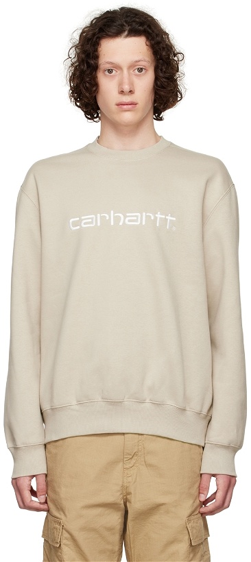 Photo: Carhartt Work In Progress Beige Cotton Sweatshirt