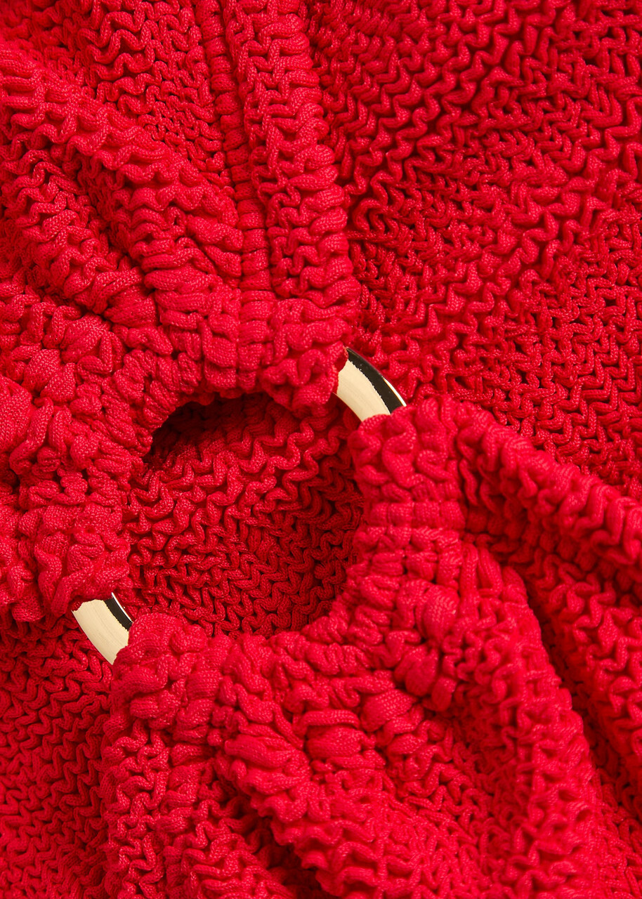 Hunza G Julia Gold-hoop Crinkle Bikini - Red - One Size