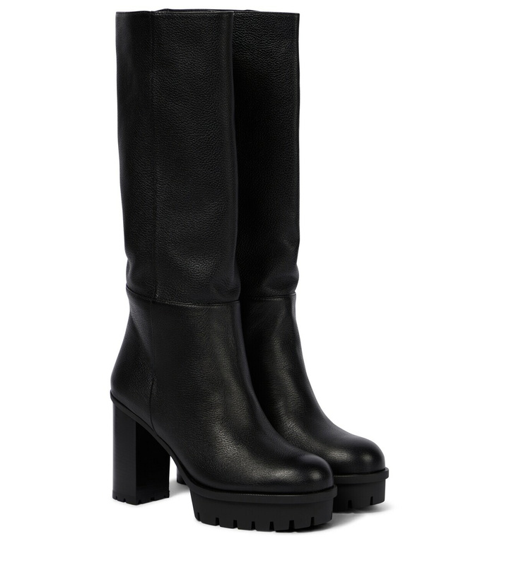 Photo: Aquazzura Beau Soleil 60 leather knee-high boots