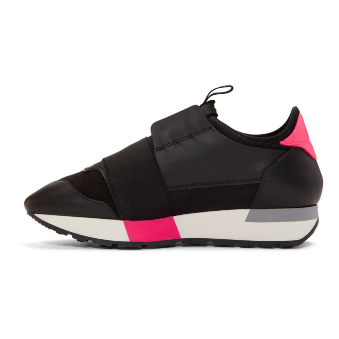 Balenciaga Black and Pink Race Sneakers Balenciaga