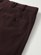 Incotex - Tapered Cotton-Blend Twill Trousers - Purple