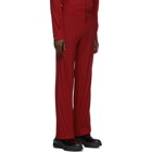 Valentino Red Plisse Trousers