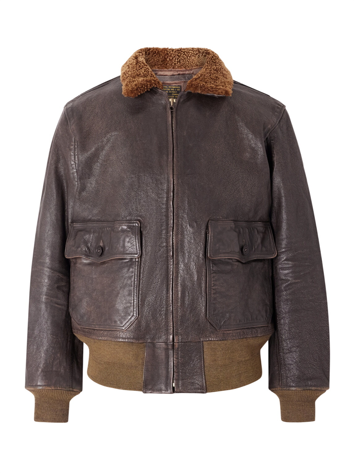RRL - Watts Slim-Fit Distressed Leather Biker Jacket - Black RRL