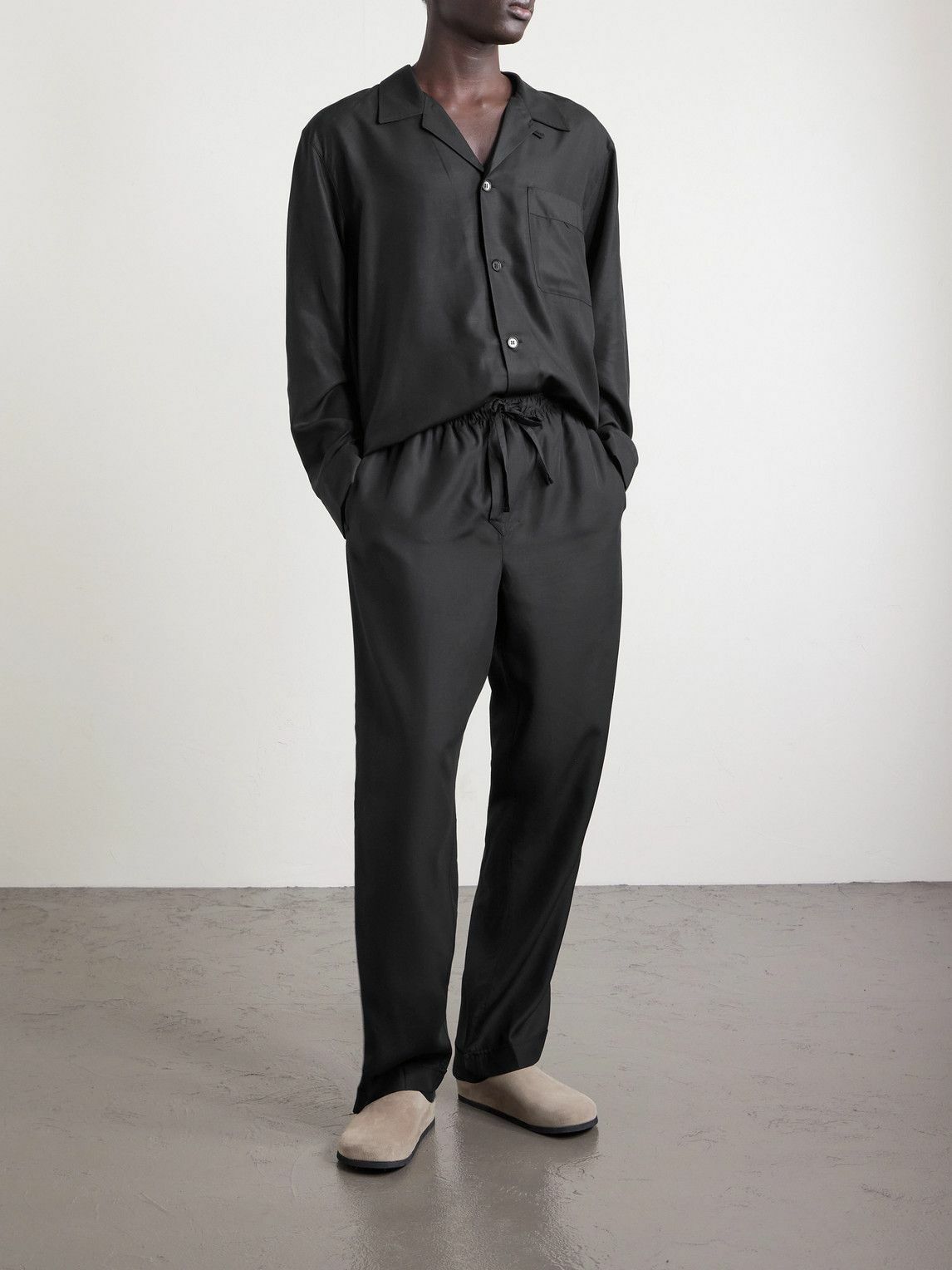 CDLP - Straight-Leg Lyocell Pyjama Trousers - Black