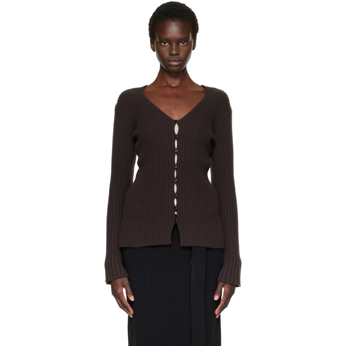 Proenza Schouler Brown Valeria Cardigan