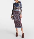 Etro Wool jacquard midi skirt