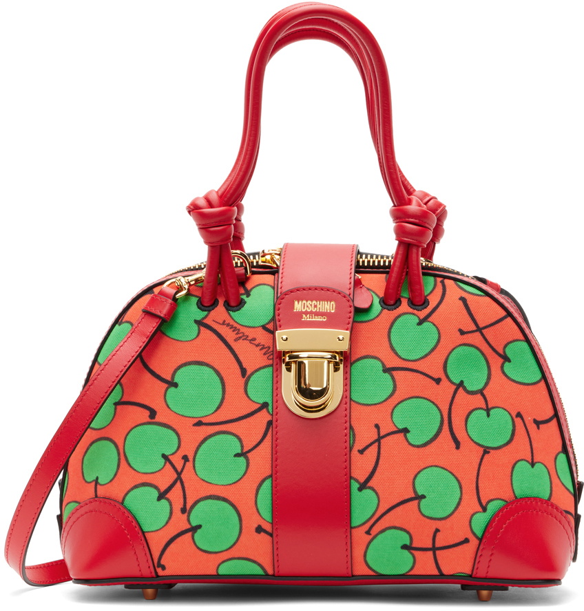 【関税込み】Moschino レッド Cherry ブラ Moschino Red Cherry Print Top Handle Bag Moschino