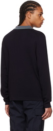 Paul Smith Navy Contrast Collar Cardigan