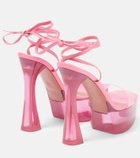 Amina Muaddi - Sita leather and PVC platform sandals