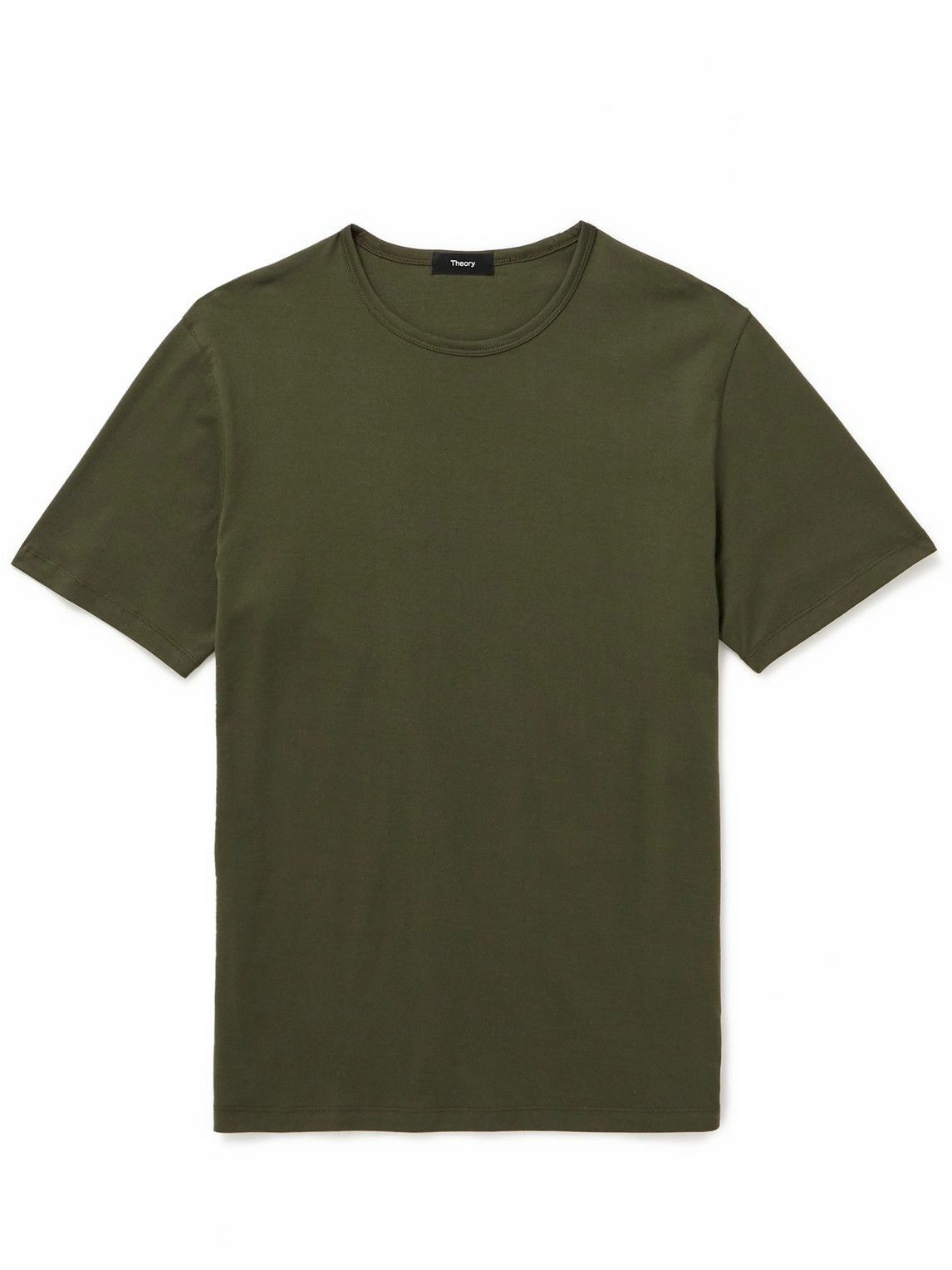 Theory - Precise Mercerised Cotton-Jersey T-Shirt - Green Theory