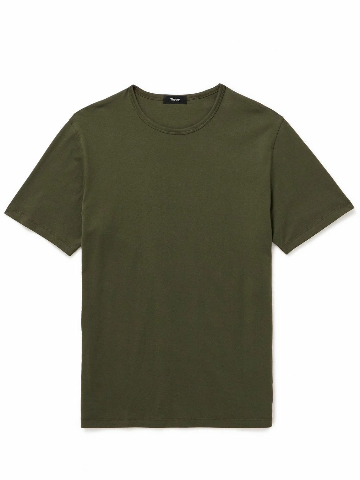 Theory - Precise Mercerised Cotton-Jersey T-Shirt - Green Theory