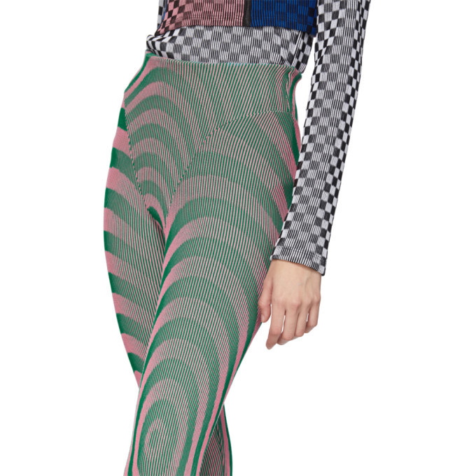 Paolina Russo SSENSE Exclusive Pink and Green Illusion Knit Bullseye  Leggings Paolina Russo