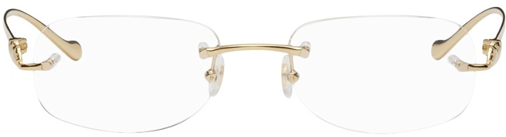 Photo: Cartier Gold Rimless Panthère de Cartier Glasses
