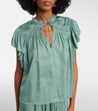 Ulla Johnson Agosta plissé satin top