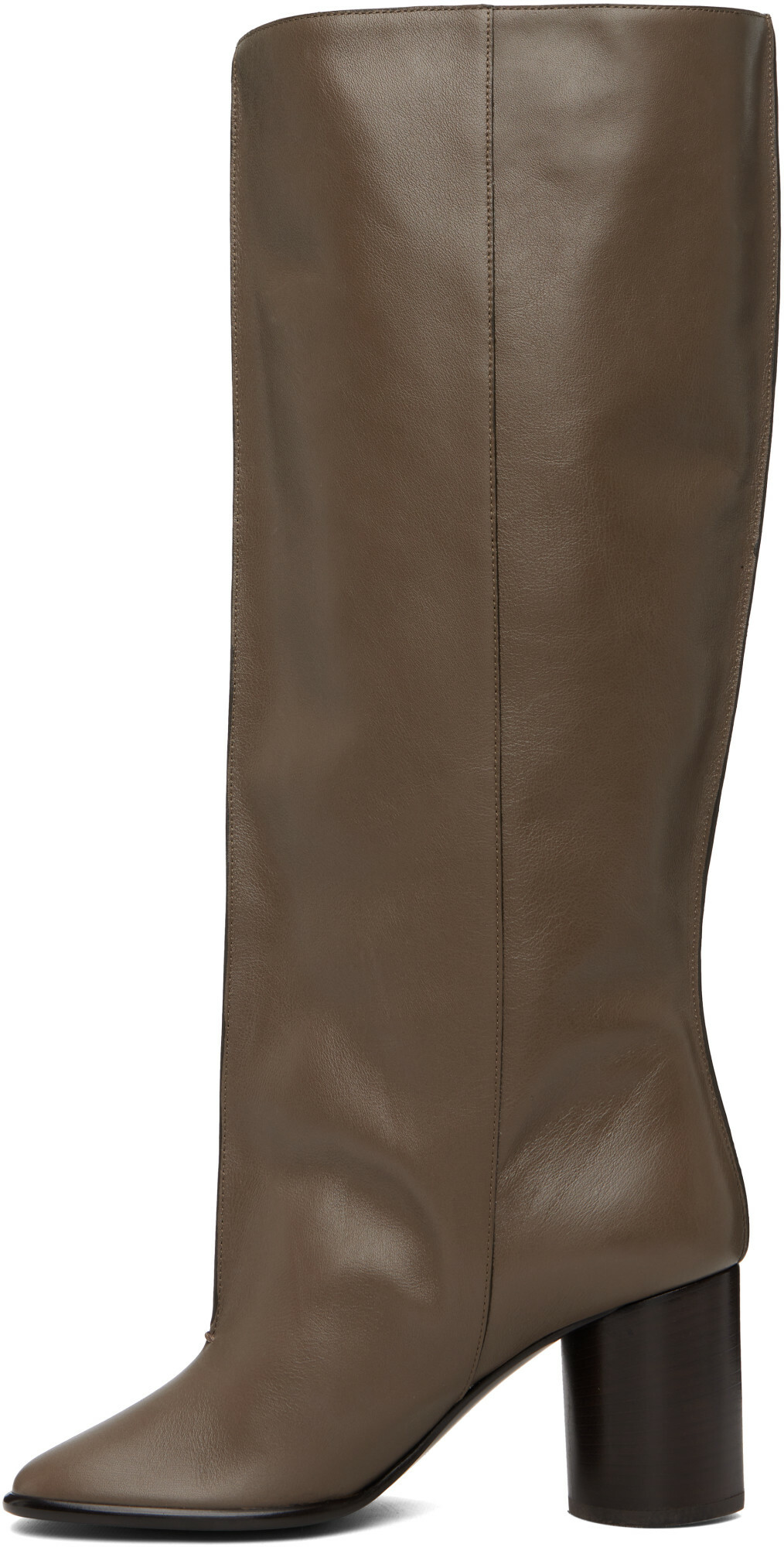LEMAIRE Taupe Crease Sleeve Tall Boots