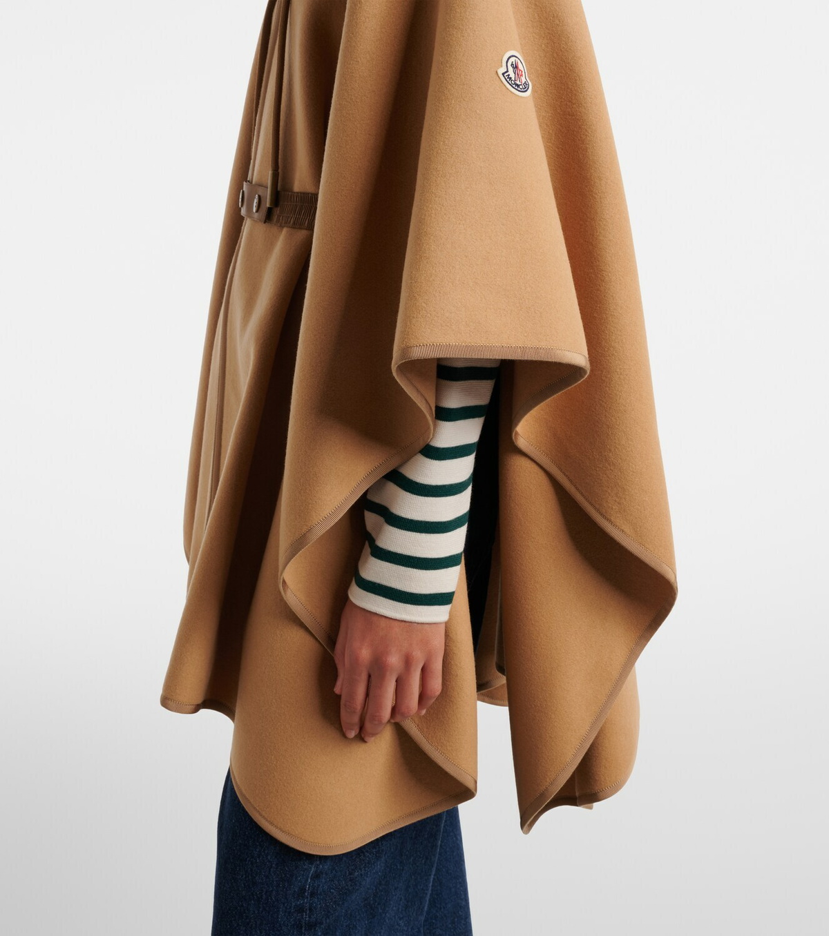 Moncler Belted wool-blend cape