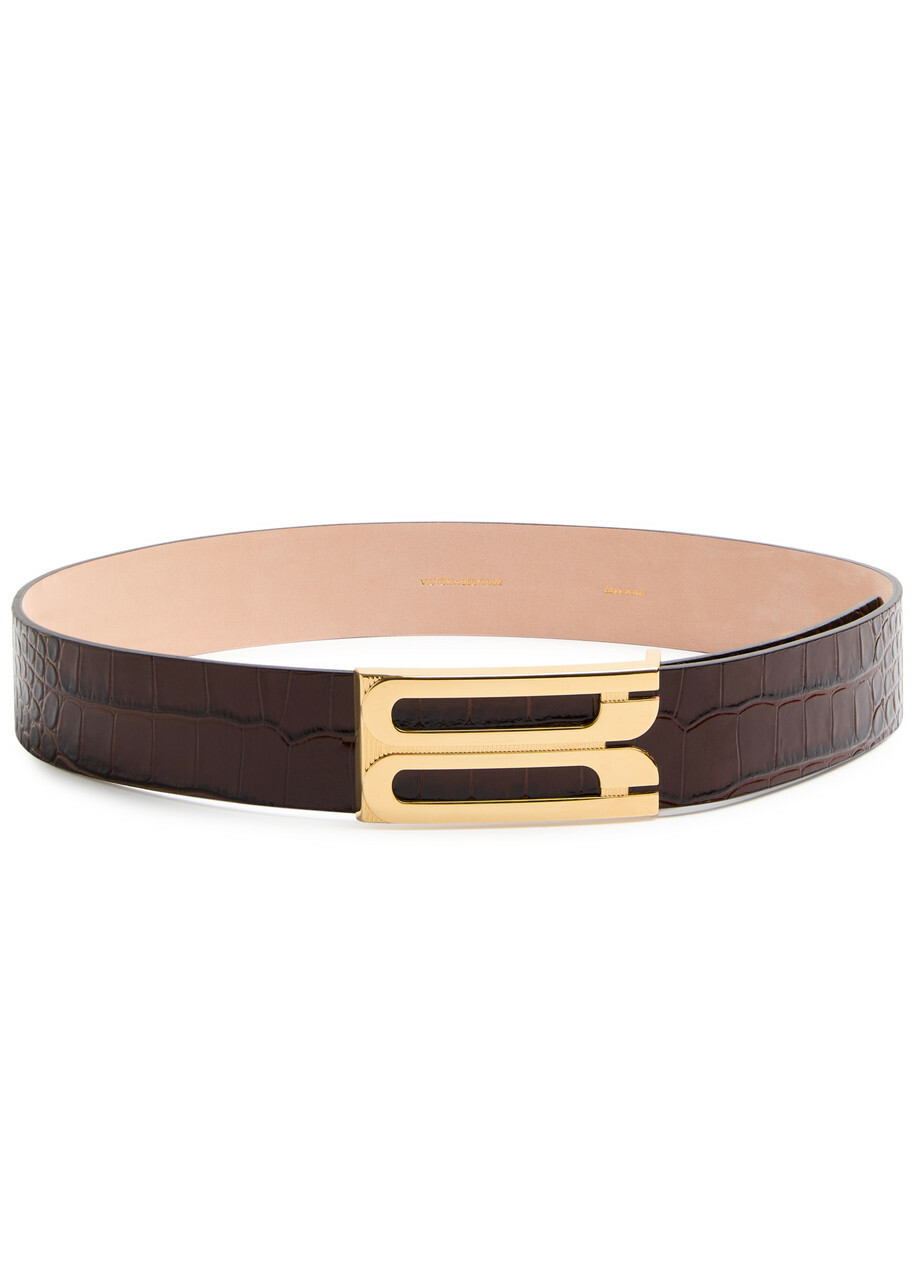Victoria Beckham Jumbo Frame Crocodile-effect Leather Belt  display picture 1