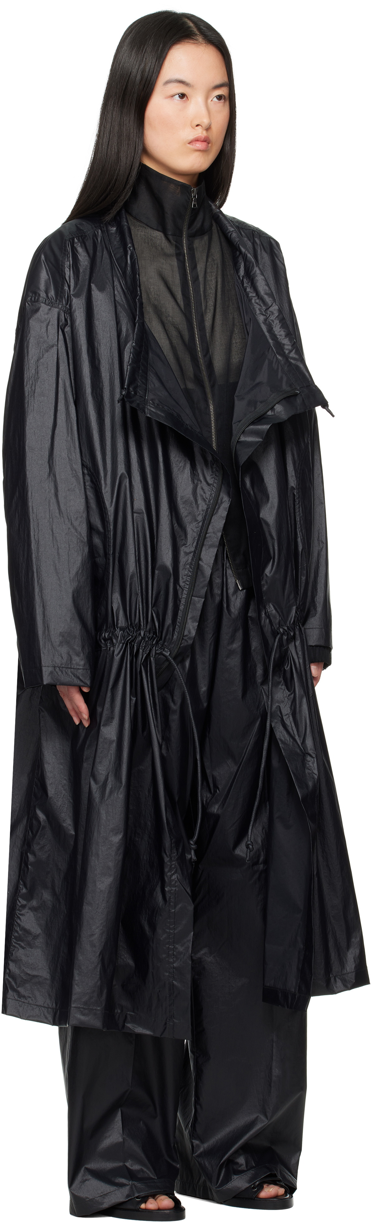 Gabriela Coll Garments Black No.314 Technical Long Coat