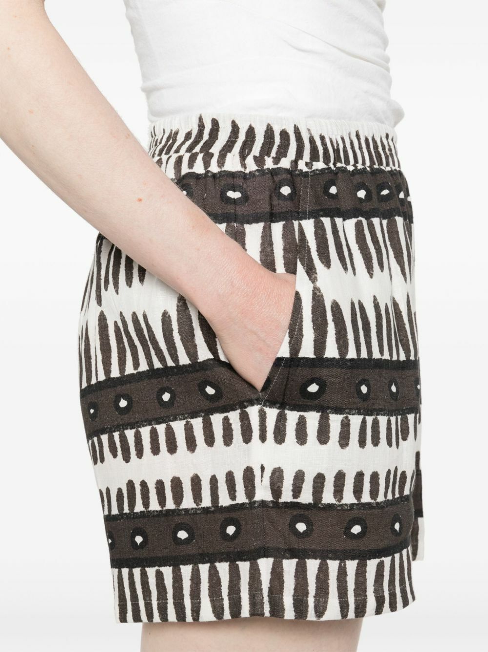 Maison La Plage Brown Kenya Linen Mini Shorts