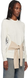 MM6 Maison Margiela Beige Xtra Sleeves Sweater