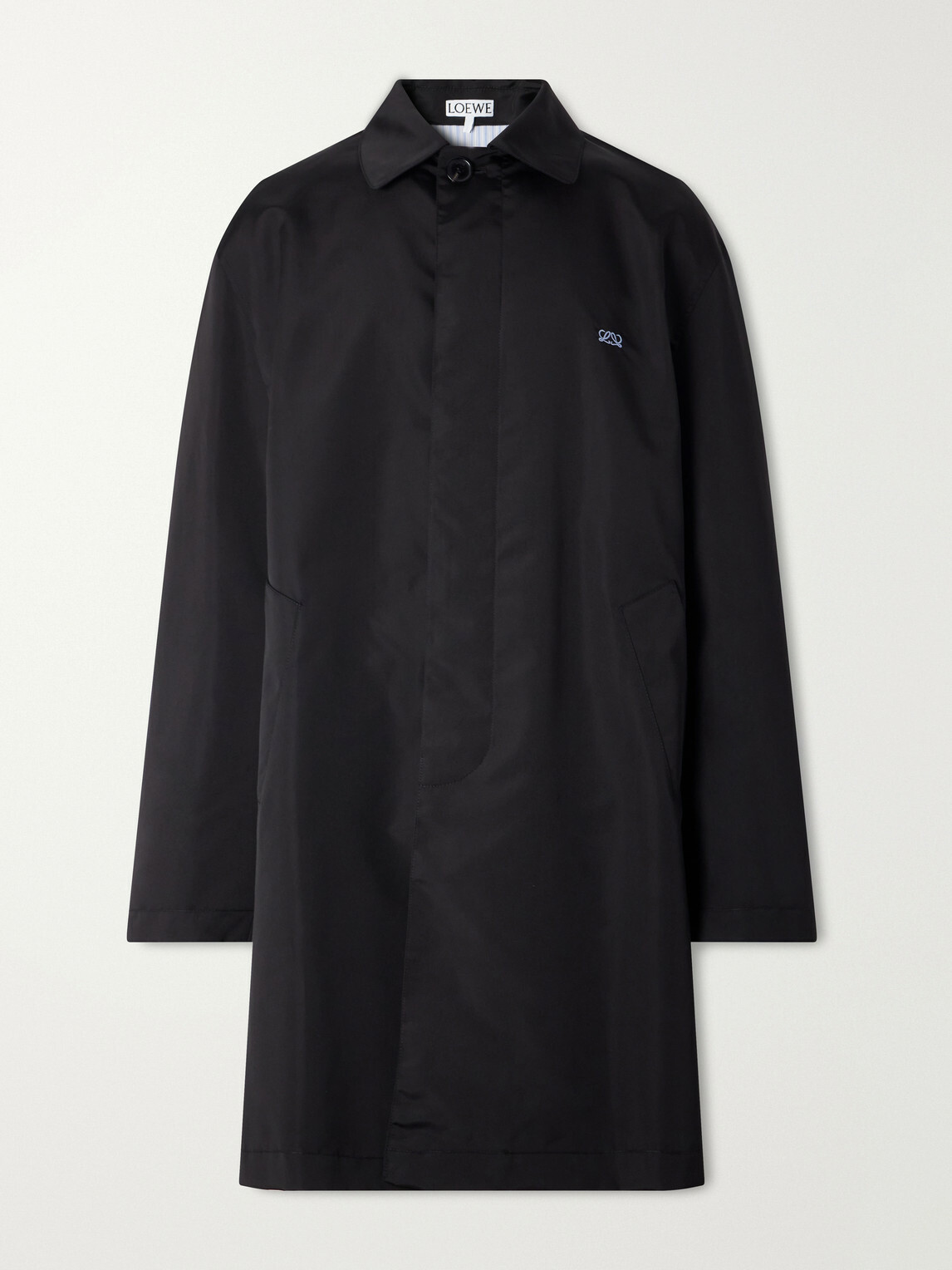 LOEWE - Logo-Embroidered Twill Trench Coat - Black