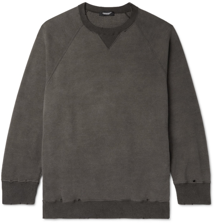 Photo: UNDERCOVER - Distressed Loopback Cotton-Jersey Sweatshirt - Gray