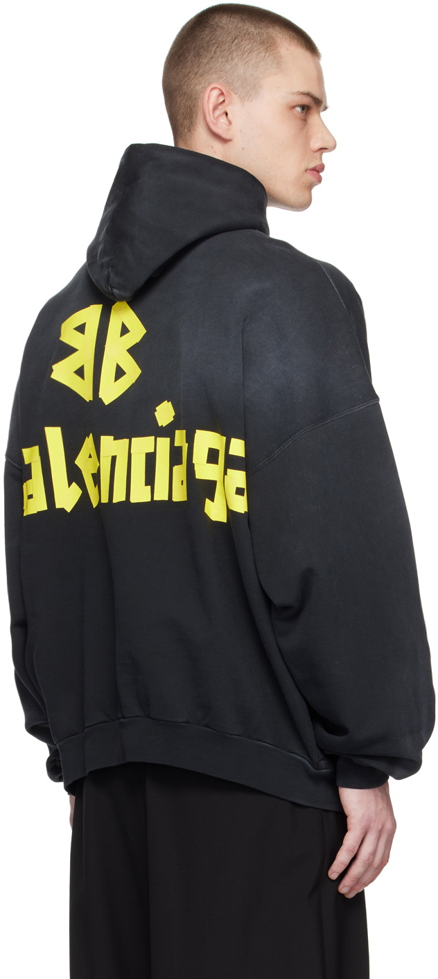 Balenciaga Gray Raw Edge Hoodie Balenciaga
